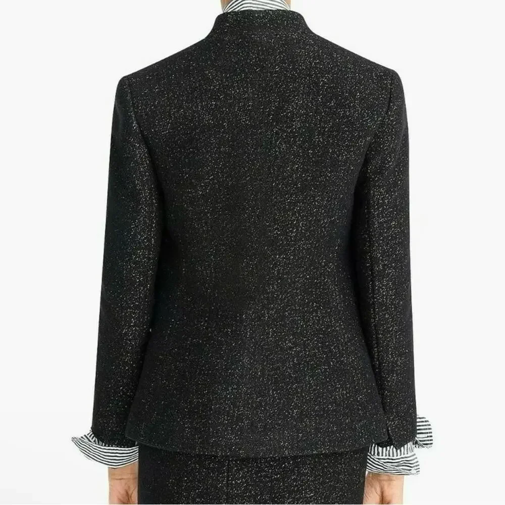 J. Crew Going Out Slim Fit Blazer in Black Tinsel Tweed Size 4